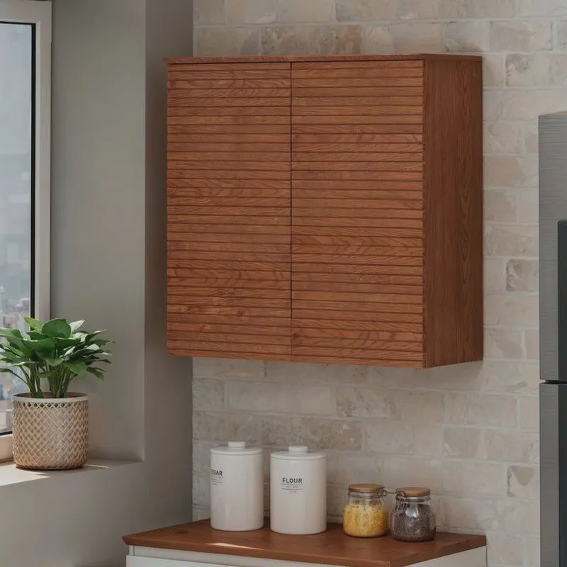 Armário Aéreo 80cm 100% Mdf 2 Portas Frisadas