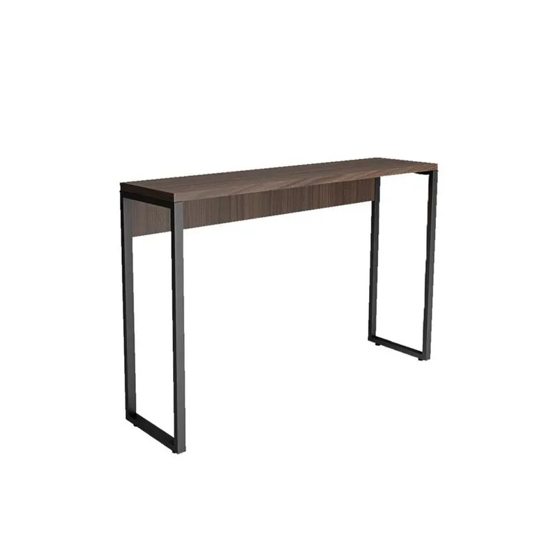 Aparador Martiflex Iron Com 120cm Pés Em Aço Tubular E Tampo Em Bp De Nogal E Preto Nogal/preto