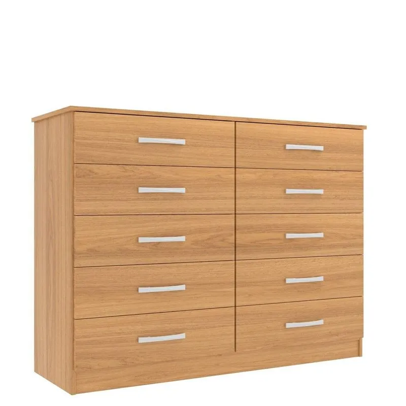 Cômoda Para Quarto 10 Gavetas Marbela Amarelo/cinnamomo Cinnamomo