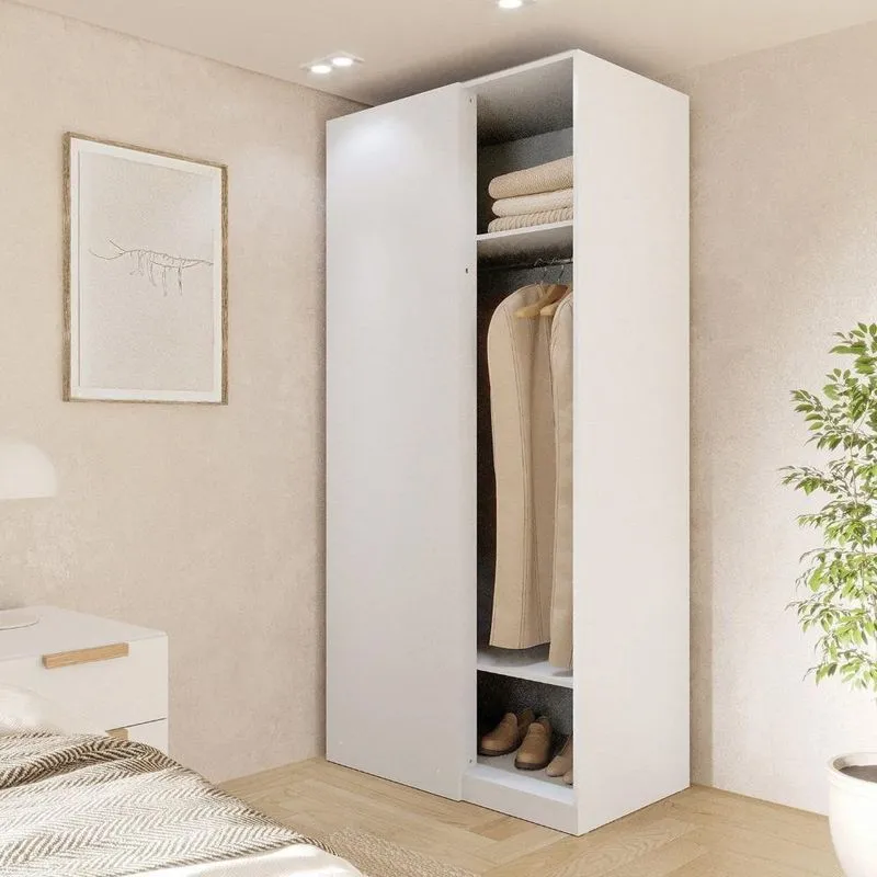 Módulo De Canto Linear Closet Sem Porta Jade Cabecasa Madeiraoriginals Branco