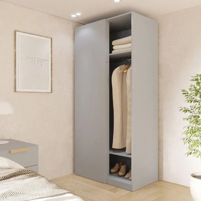 Módulo De Canto Linear Closet Sem Porta Jade Cabecasa Madeiraoriginals Cinza Urbano