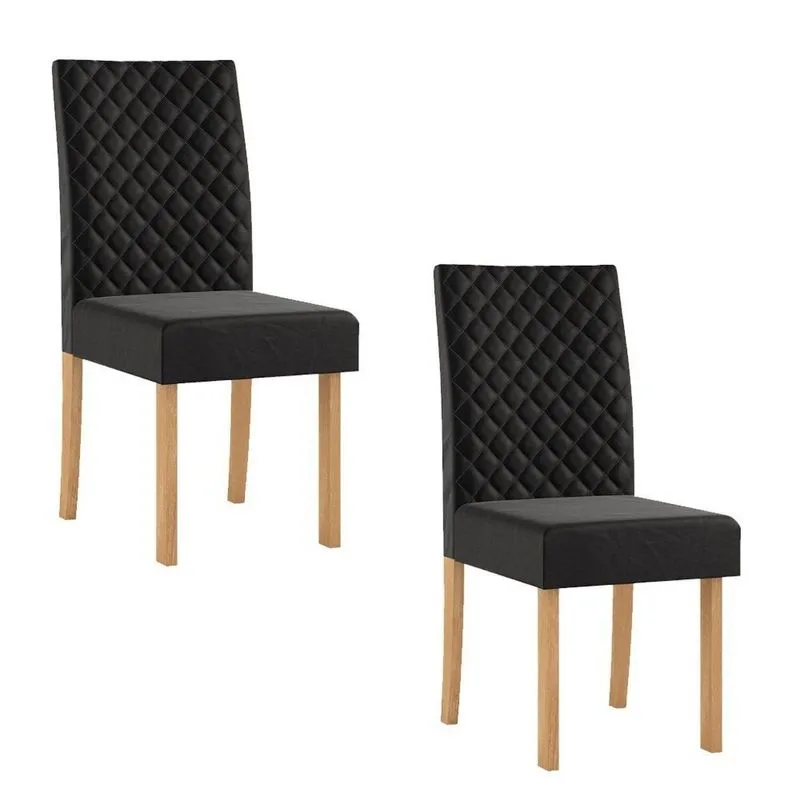Kit 2 Cadeiras Para Sala De Jantar Elegance Preto/mel Mel/preto