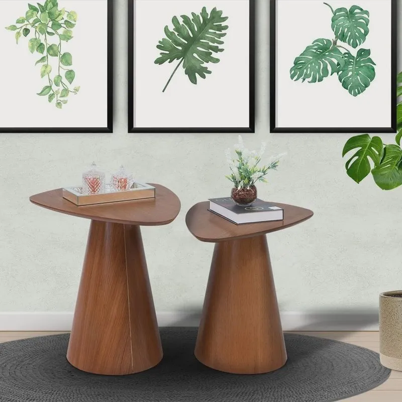 Conjunto de Mesa Lateral para Sala de Estar Alpes Natural