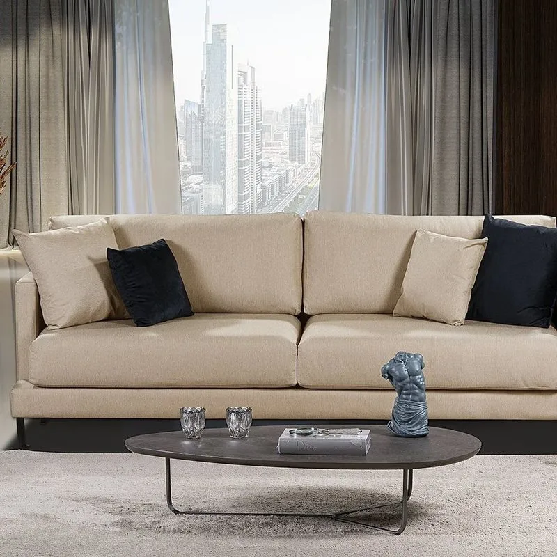 Sofá São Luiz Living 3 Lugares 200cm Linho Corriente Yescasa Bege Bege