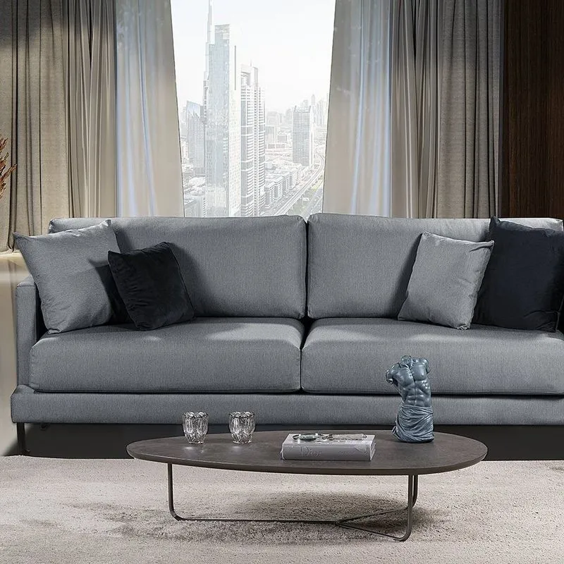 Sofá São Luiz Living 4 Lugares 220cm Linho Yescasa Cinza Cinza