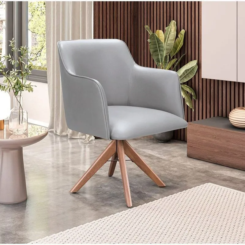 Cadeira Para Sala De Estar Marquesa Cinza Cinza