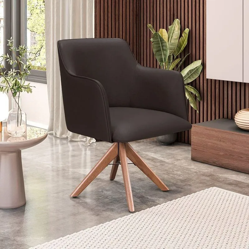 Cadeira Para Sala De Estar Marquesa Marrom Marrom