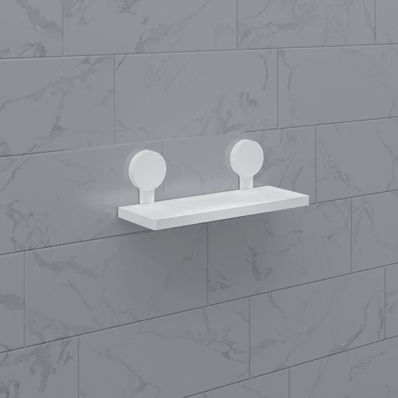 Prateleira Para Banheiro Com Adesivo 32,1cm Branco Branco