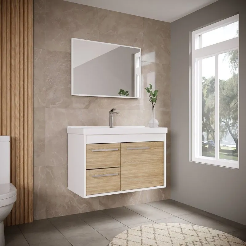Kit Gabinete Banheiro Em Mdf Com Espelheira Potenza Branco/berlin Berlin