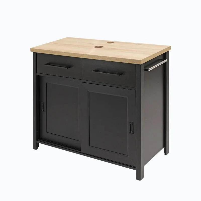 Gabinete Armário Para Banheiro 78,30 Cm X 85 Cm X 44,60 Cm Preto/bege