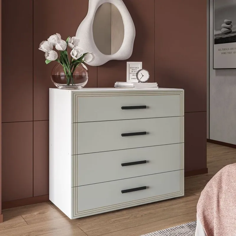 Cômoda 4 Gavetas 83,8cm 46cm 90cm Valência Branco/verde