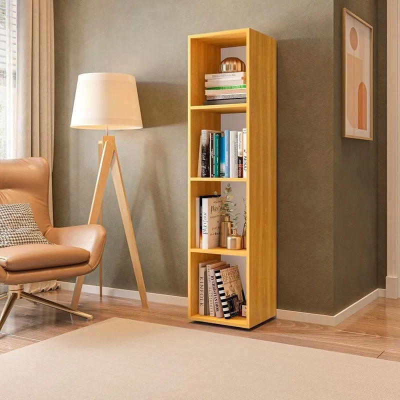 Estante De Livros 30cmx139cm Modular 4 Nichos Marselha Marrom/freijó Freijó