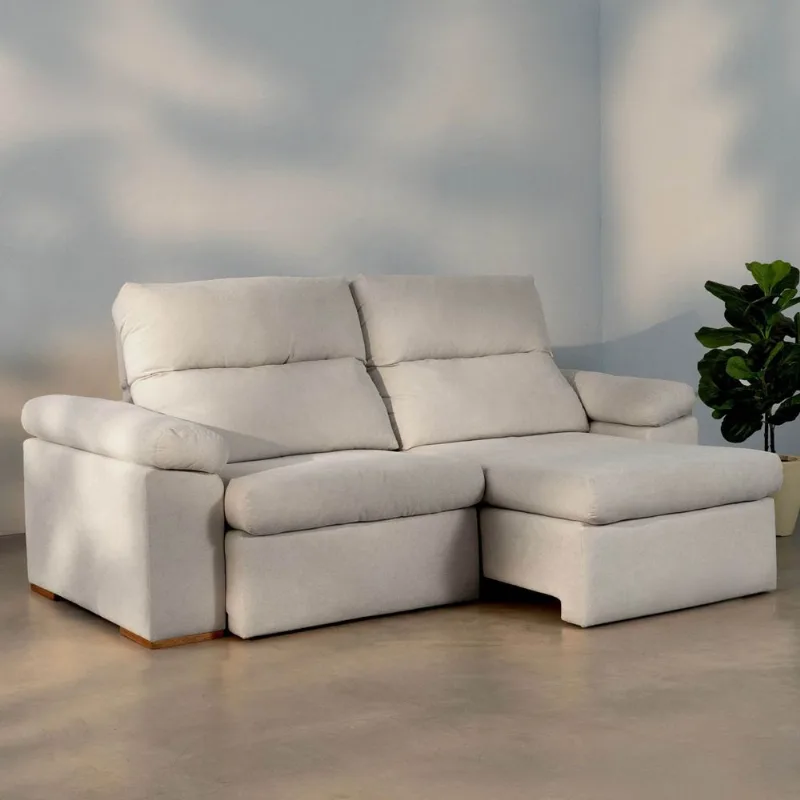 Sofá Retrátil e Reclinável 210cm Botero CabeCasa MadeiraOriginals Branco Off White Off White