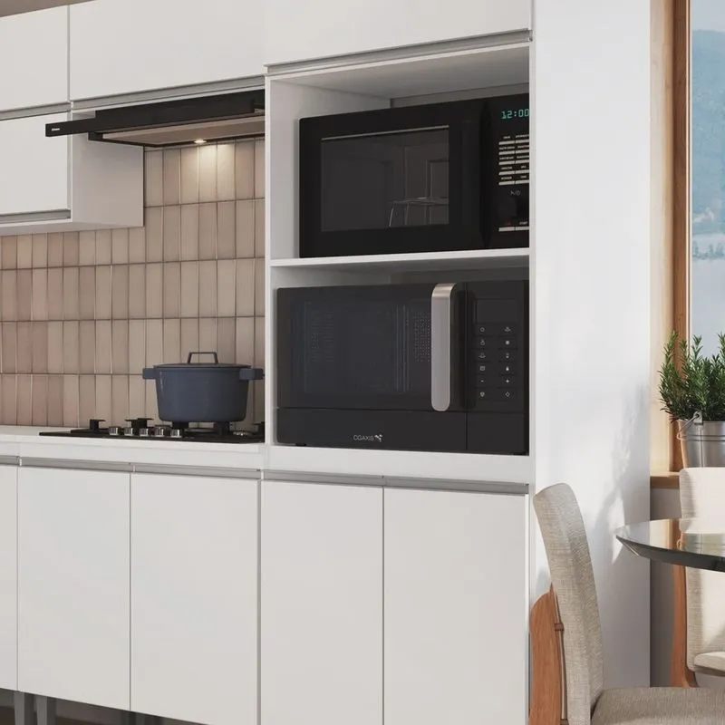 Torre Quente 3 Portas 2 Nichos para Forno Branco