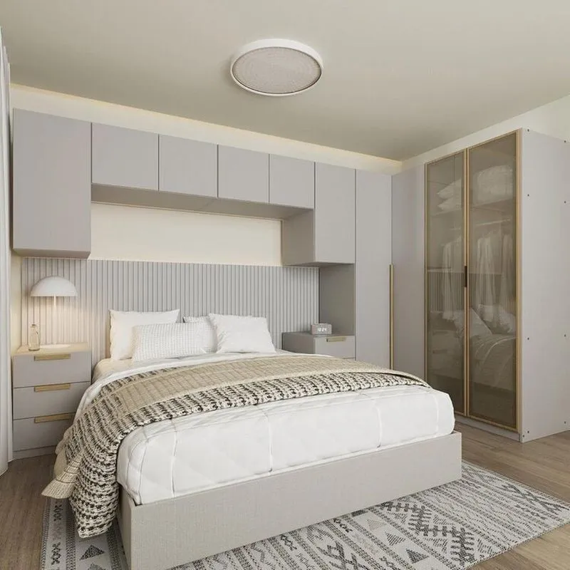 Guarda-Roupa Modulado De Canto 8 Peças 10 Portas Jade Cabecasa Madeiraoriginals Cinza Urbano/Avelã