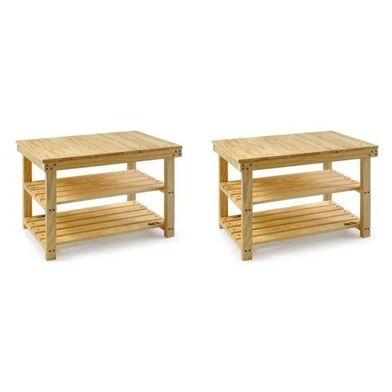 Kit 2 Armários Multiuso Pinus Bege