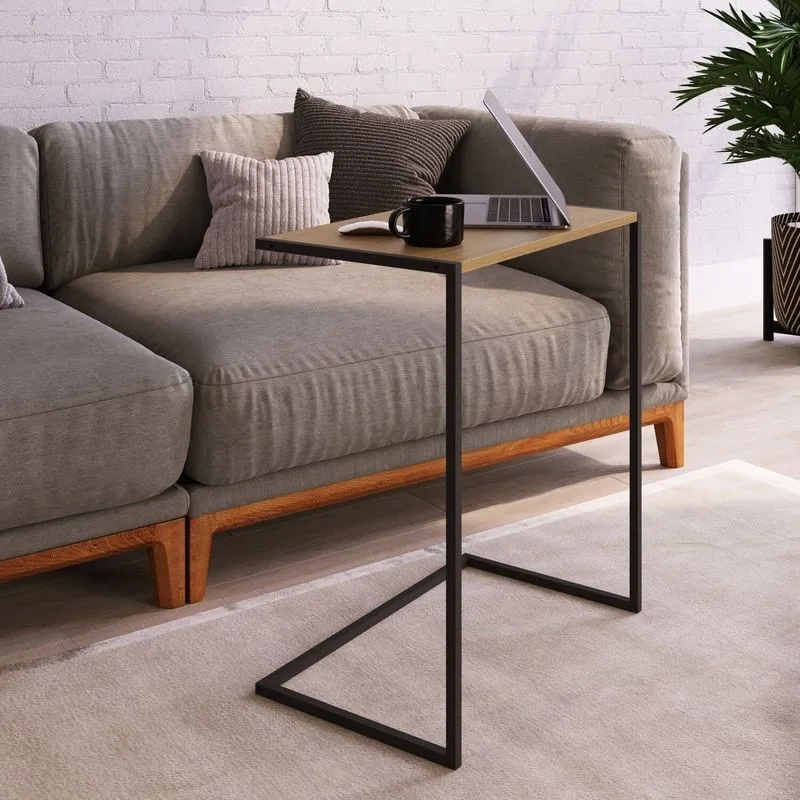 Mesa Lateral De Apoio Industrial 67x58x35cm Hanover/preto