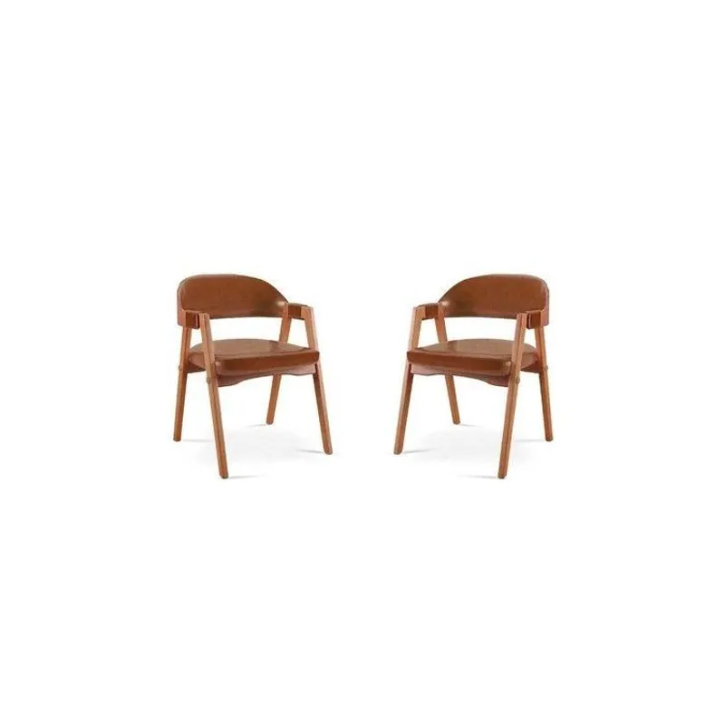 Kit 2 Cadeiras Para Mesa De Jantar Gaia Marrom/caramelo Yescasa Caramelo