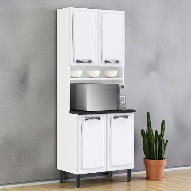 Paneleiro Duplo Em Aço 80cm 4 Portas Nicho Para Forno New Premium Itatiaia Branco Branco