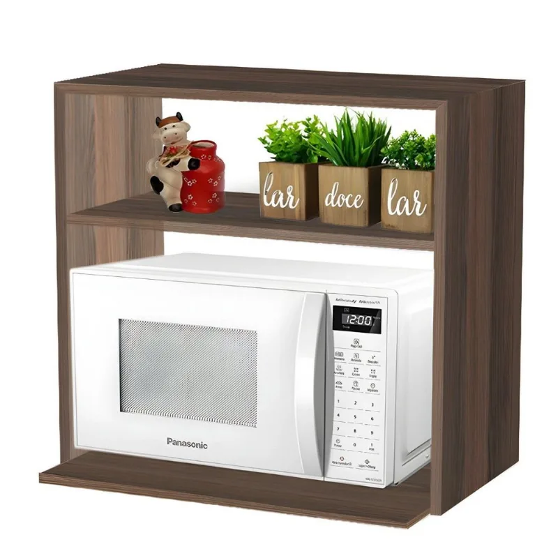 Nicho Organizador Suporte Para Microondas Forno Elétrico Grécia Marrom