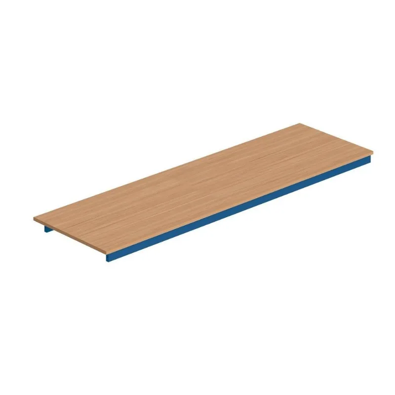 Tampo em MDF BP para Escrivaninha Teko Casatema Marrom/Azul/Álamo Azul / Álamo