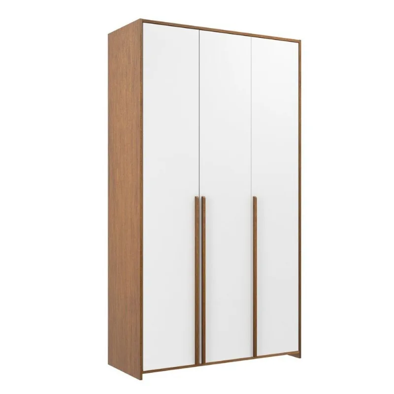 Guarda-Roupas de Bebê 3 Portas Modulado Marrom/Branco/Mel Branco/Mel