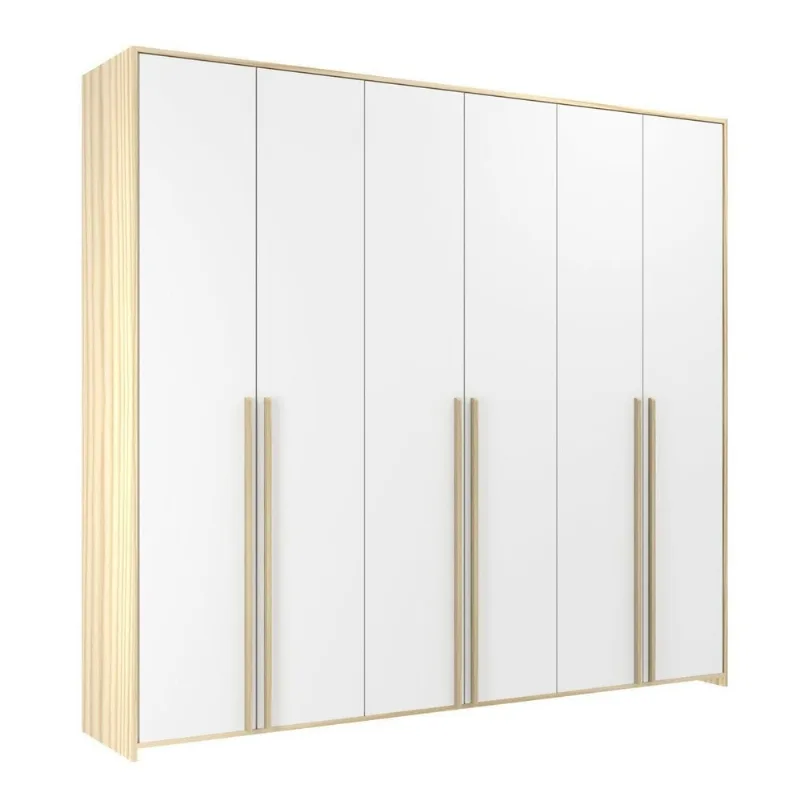 Guarda-Roupa de Bebê 6 Portas Modulados Branco/Nature Branco/Nature