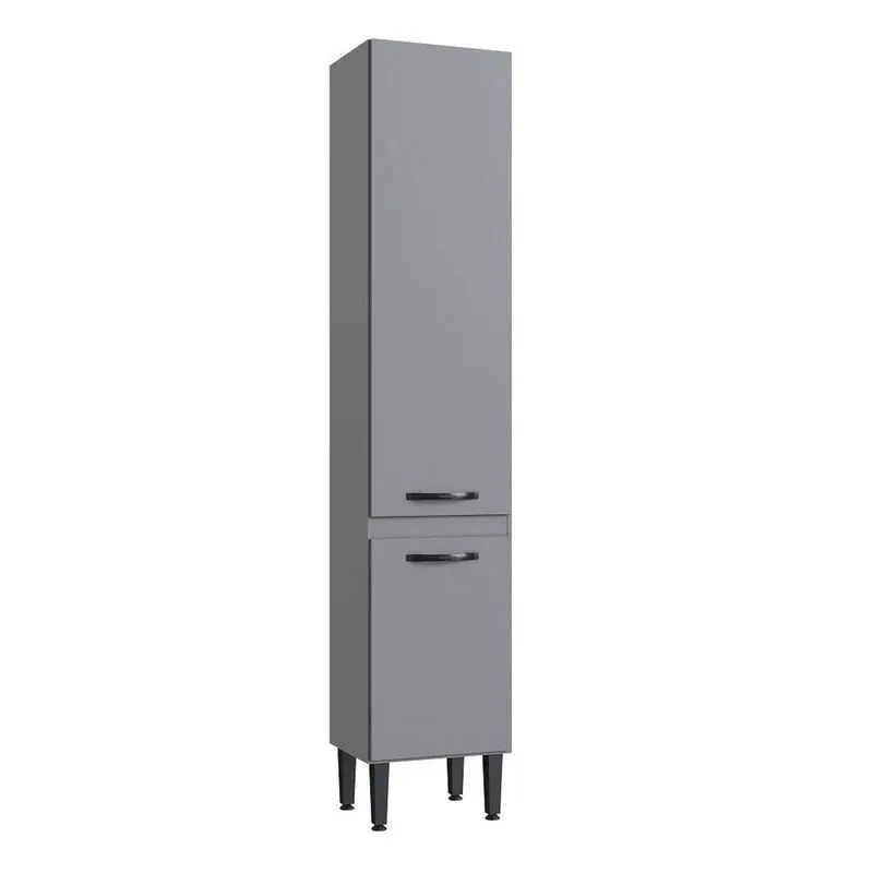 Paneleiro Simples Para Cozinha 2 Portas Light Cinza Cinza