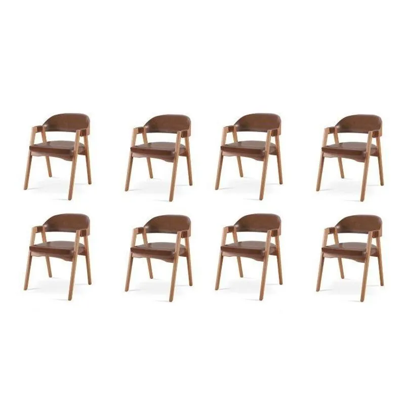 Kit 8 Cadeiras Para Mesa De Jantar Gaia Yescasa Marrom Marrom