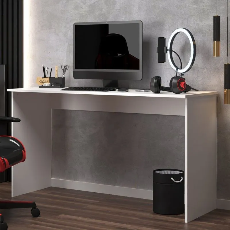 Escrivaninha Mesa Escritório Compact 135cm Branco Branco