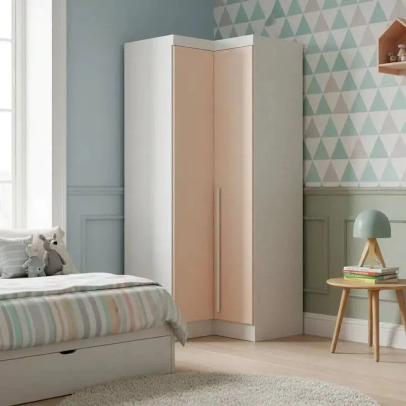 Módulo De Canto Reto 2 Portas Infinity Branco/line/blush Branco Line/ Blush