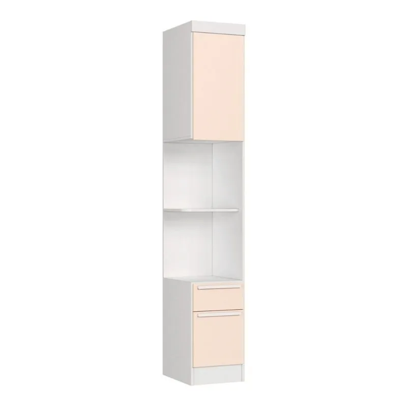 Módulo Mesa De Cabeceira 2 Portas Infinity Branco/line/blush Branco Line/ Blush