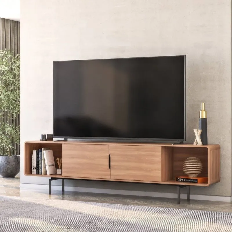 Rack Para Tv Até 85 Polegadas 220cm Otto Espresso Móveis Laranja Freijó/preto Freijó/ Preto