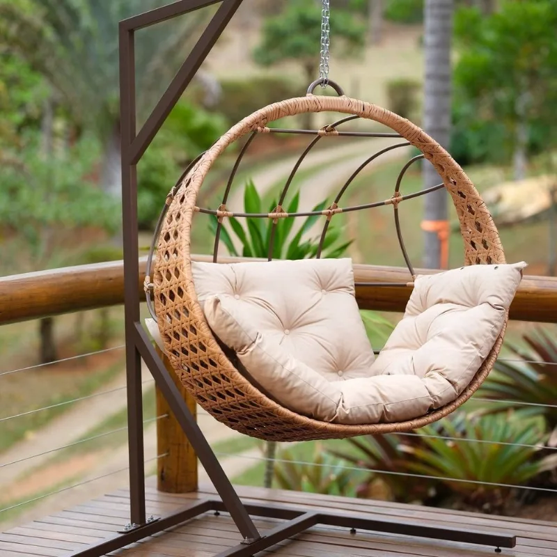 Cadeira Para Jardim Ninho Balanço Lídia Bege/caramelo Caramelo