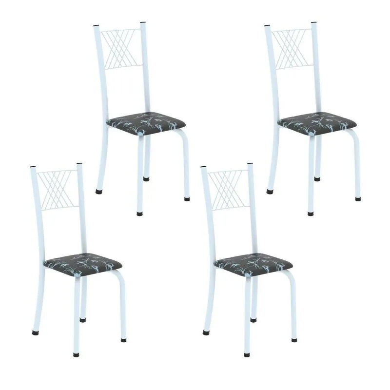 Cadeiras Para Sala De Jantar 4 Unidades Sara Branco/preto Preto / Branco