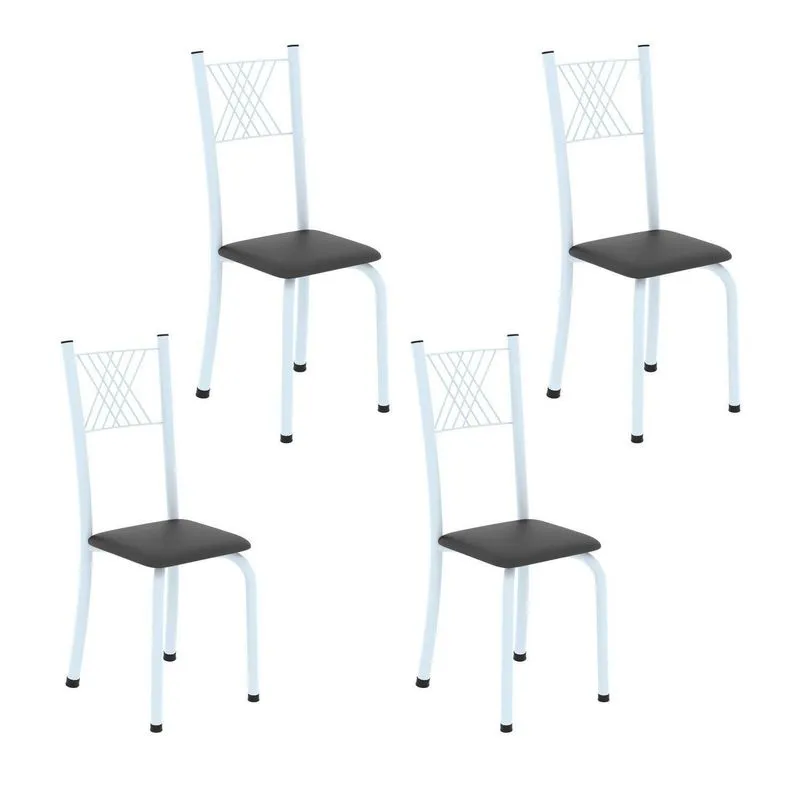 Cadeiras Para Sala De Jantar 4 Unidades Sara Branco/preto Preto / Branco