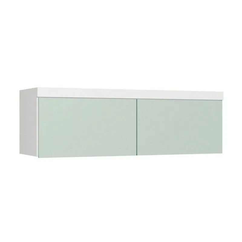 Armário Aéreo Modulado Casal 2 Portas Infinity Branco/pistache Branco Line/ Pistache