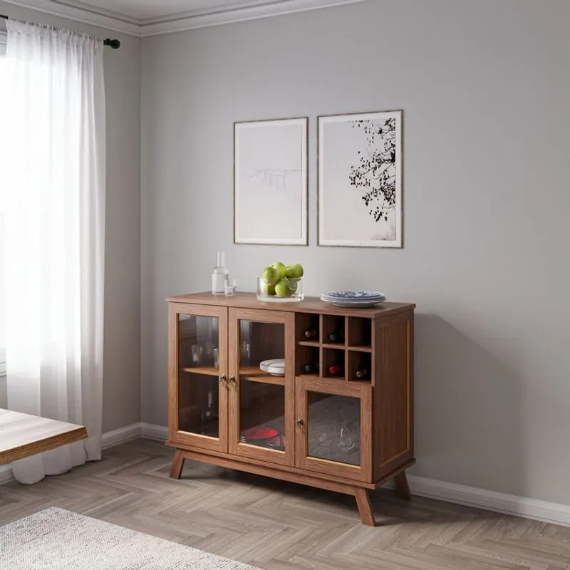 Buffet Para Sala De Jantar 3 Portas França Marrom/ypê Ypê