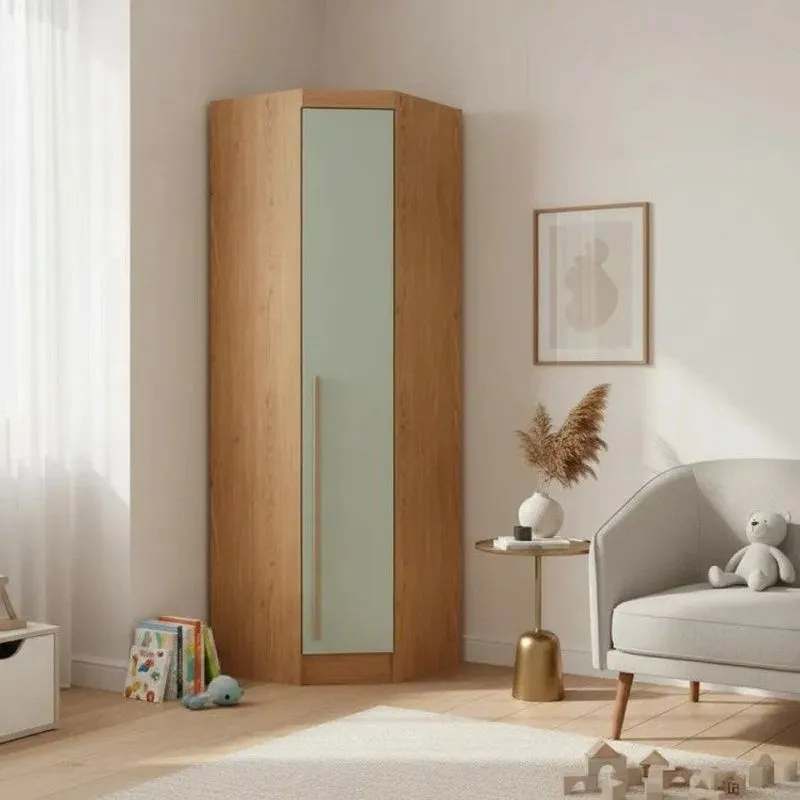 Guarda Roupa De Canto Oblíquo Modulado 1 Porta Cedro E Pistache Infinity Marrom Cedro/ Pistache