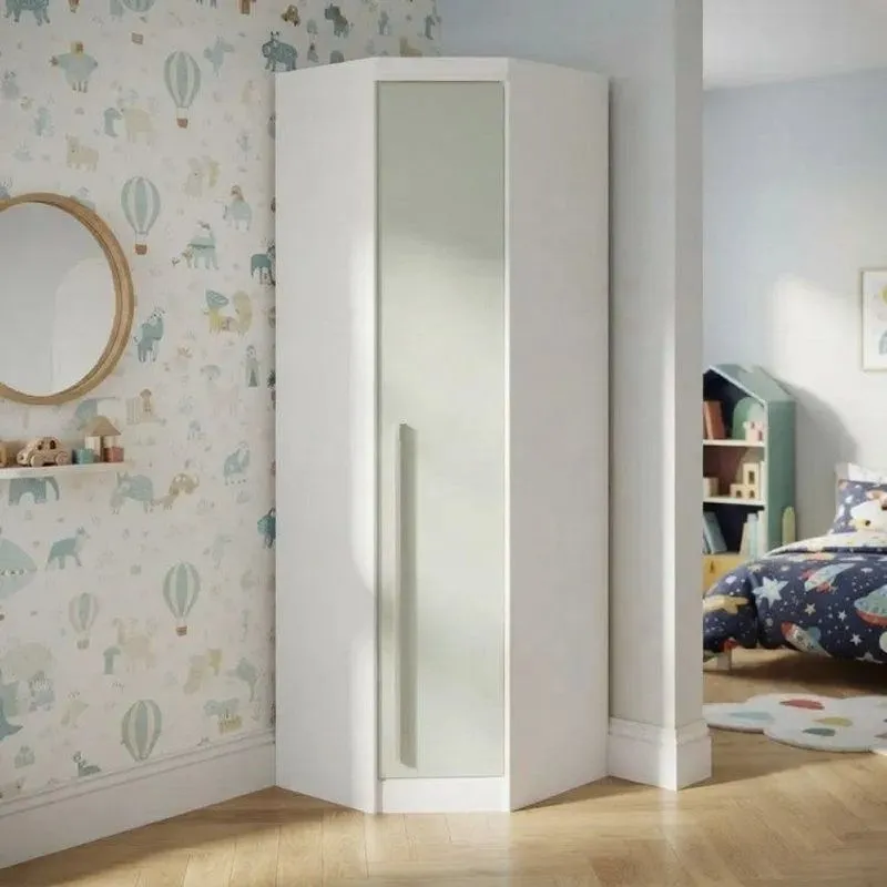 Guarda Roupa De Canto Oblíquo Modulado 1 Porta Branco E Pistache Line Infinity Branco/pistache
