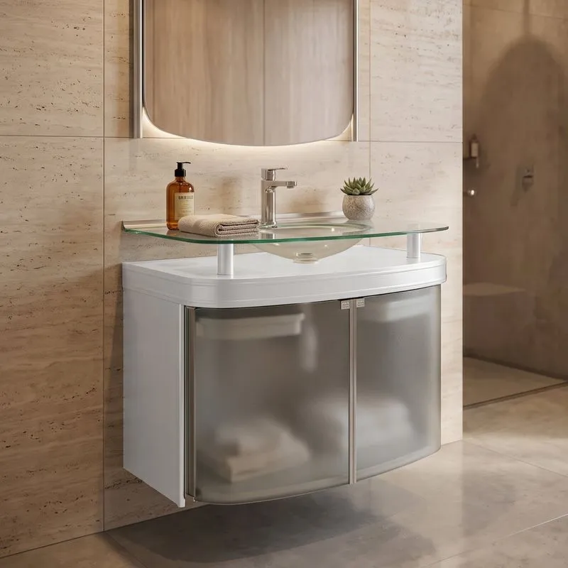 Gabinete Para Banheiro Com Cuba Cris Master Prata/silver Silver