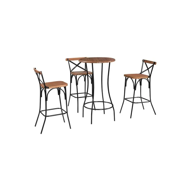 Bistrô Laís Com 3 Banquetas Laís Preto/castanho Preto/castanho