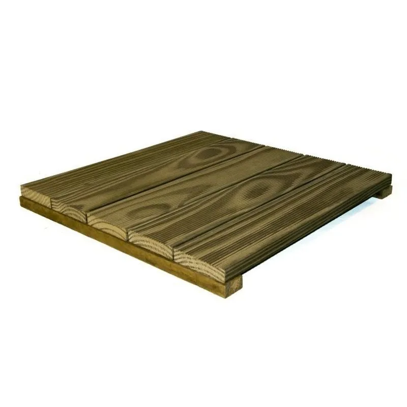 Kit 20 Unidades Deck Modular 50cmx50cm Pinus Tratado Madeira Do Brasil Verde Verde
