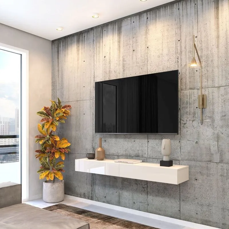 Rack Suspenso Para Tv Até 55 Polegadas Mdf 110cm Dior Off White Off White