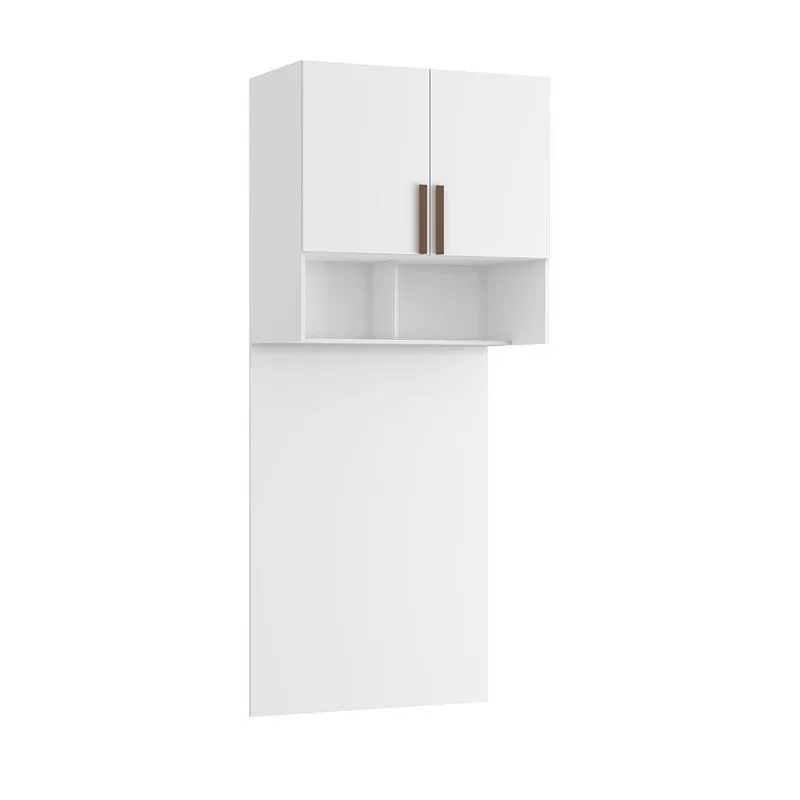 Ponte Modulada Cabeceira Aérea Solteiro 2 Portas 100cm 100% Mdf Trend Altezza Branco
