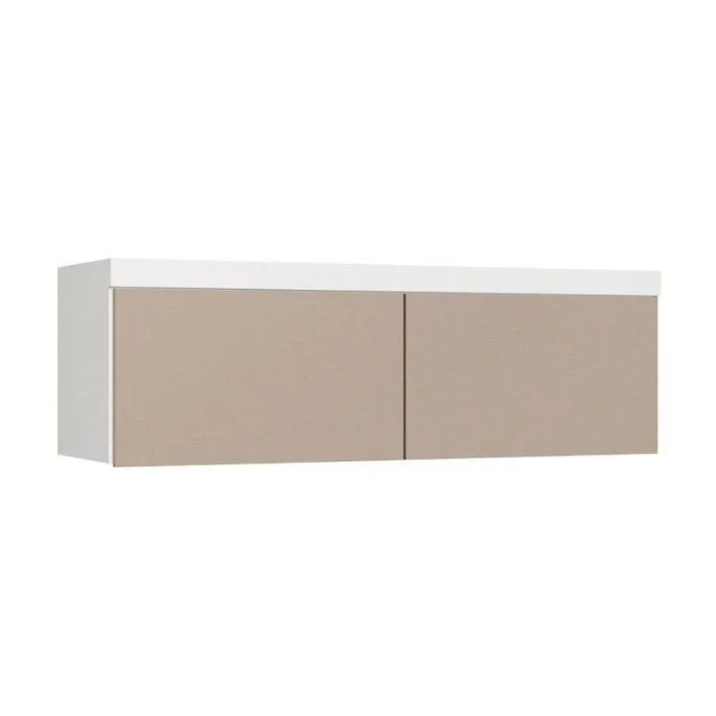 Armário Aéreo Modulado Casal 2 Portas Infinity Bege/branco/duna Branco Line/duna