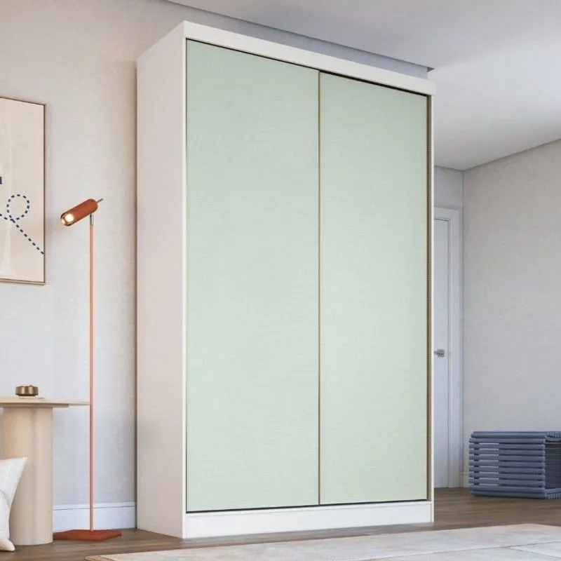 Guarda-roupa Rubi New 2 Portas De Correr Infinity Branco/blush/pistache Branco/blush-pistache