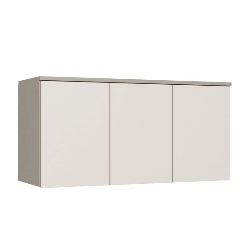 Módulo Aéreo Para Quarto 3 Portas Elegance Branco/niquel/blanc Niquel/blanc
