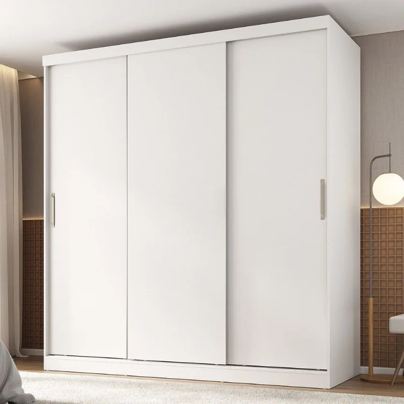 Guarda-Roupa 3 Portas Araçá CabeCasa MadeiraOriginals Branco Branco