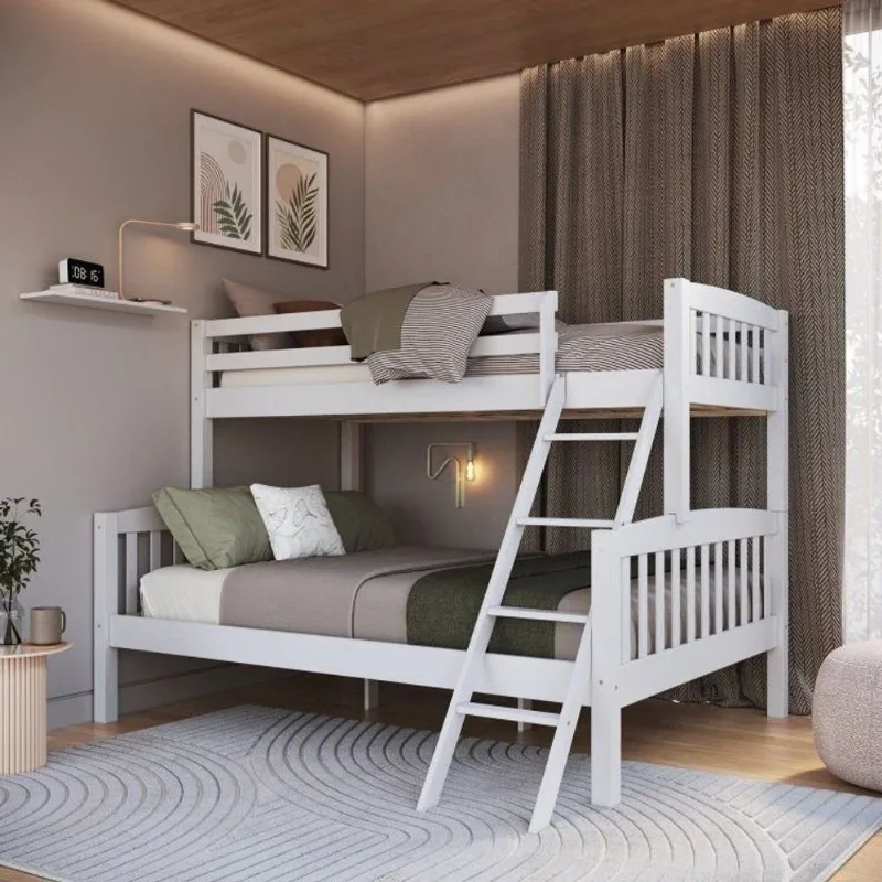 Beliche Casal e Solteiro Madeira Maciça Pinus Reforçada Adulto Branco Twink Branco
